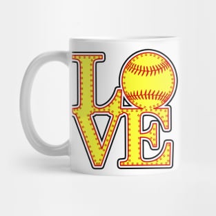 Softball Fastpitch LOVE Stitched Outline 2023 Mug